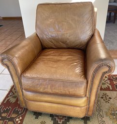 Nice Spinning Rotating Arm Chair, Probably Leather