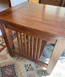 Mission Style Side Or End Table With Warm Brown Finish