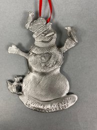 Loveland Colorado Pewter Christmas Ornament, Signed & Numbered, 2009, Winter Friends, Mike Dwyer