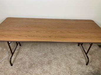 Sturdy Folding Six Foot Craft Table With Laminated Top, Lot B