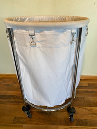 Very Useful Rolling Laundry Basket, Hamper Or Cloth Canvas Cart