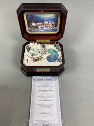 Limited Edition Ardleigh Elliot Music Box Number B9726, Thomas Kinkade's Holiday Gathering, New In Box