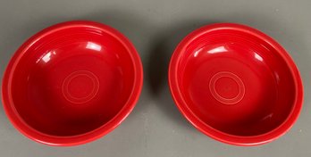 Two Beautiful Red Fiestaware Soup Or Cereal Bowls