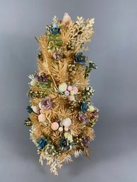 Vintage Pastel Flocked Table Top Christmas Tree