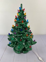 Awesome MCM 17' Ceramic Lighted Christmas Tree With Multicolor Bulbs