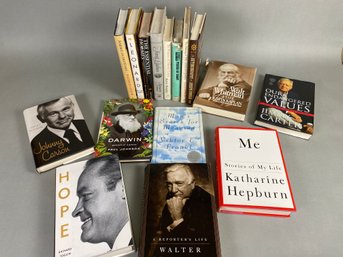 Variety Of Biographies And Non-Fiction Books By Bob Hope, Jimmy Carter, Darwin, Katherine Hepburn & More