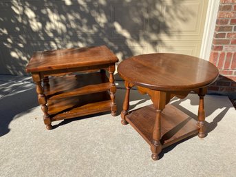 Pair Of Side Tables Or End Tables, Ethan Allen By Baumritter, Antique Pine Model