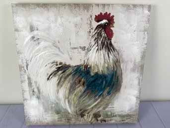 Colorful And Fun Painting On Canvas Of Rooster