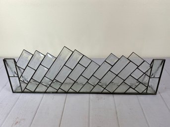 Unique Etched Leaded Glass Artwork That Mimics Mountains