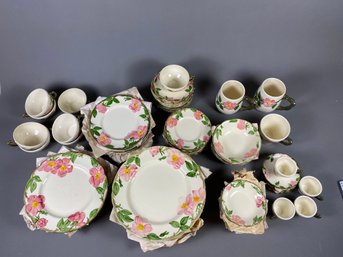 Large Set Of Vintage Franciscan Desert Rose Place Setting Pieces, Dinner Plate, Salad Plate, Bowls