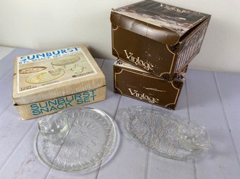 Adorable Glass Snack Sets For Luncheons, Showers, Weddings Or Parties
