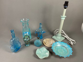 Spectacular Collection Of Light Blue Home Decor, Featuring An EFE Glass & 100 Percent Silver Bowl