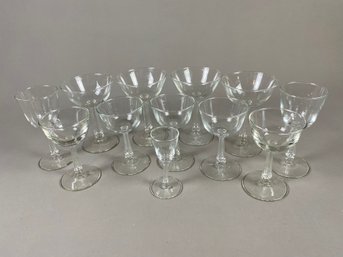 Set Of 12 Vintage Glasses By Libbey Glass, Wine, Champagne And More