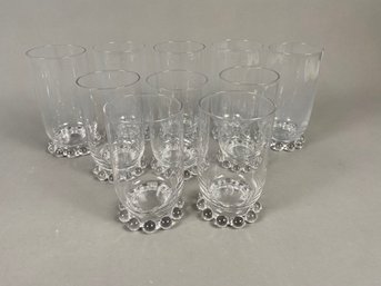 Set Of 10 Vintage Glasses Tumblers In The Candlewick Pattern By Imperial Glass