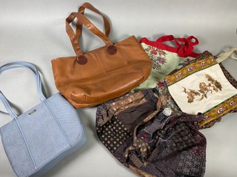 Fun Variety Of Purses Including Nine West, Bettina Leather Purse And Decorative Cloth Bags