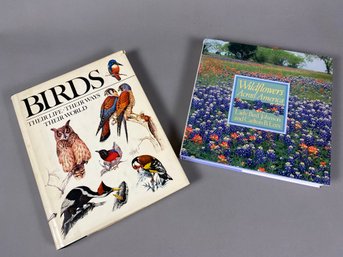 Lot Of Beautifully Illustrated Coffee Table Books On American Wildflowers And Birds