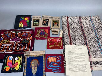 Many Pieces Of African & Brazilian Tribal Folk Art & Amazon Master Weavers Kaxinawa Art Poncho Huni Kuin