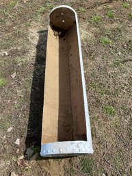 White Metal Feed Trough For Livestock Or Flowerbed Or Gardening