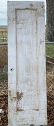 Vintage Solid Wood Salvage Door, Painted White