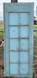 Vintage Solid Wood Salvage Door, Painted Blue, Lot B