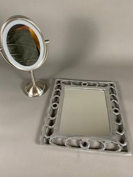 Conair Battery-powered Makeup Mirror And Wall Mirror With Decorative, Metal Frame