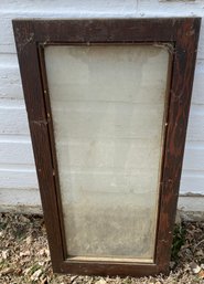 Vintage Wood And Glass Cabinet Door