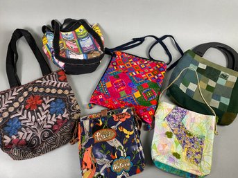 Colorful And Fun Eclectic Purses And Shoulder Bags Including A Sakroots Purse