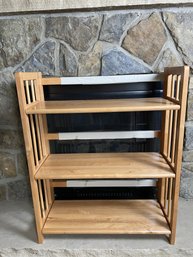 Foldable, Collapsible Wood Shelves Or Shelving Unit With Pine Colored Finish