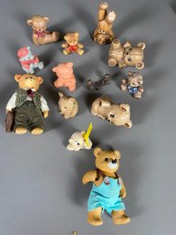 Lot Of Miscellaneous 13 Teddy Bear Figurines