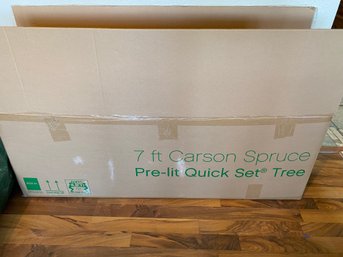 7 Foot Carson Spruce Artificial Christmas Tree With Box, Storage Bag, And A Set Of Lights