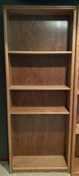 Tall Oak Bookcase Or Shelving Unit With Many Shelves, Lot 4