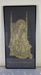 Beautiful, Framed Piece Of Engraver's Art Featuring The Virgin With The Child Jesus