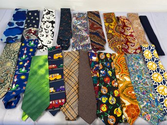 Colorful And Fun Ties In Retro And Playful Styles And Designs Including Mickey Mouse And Looney Tunes