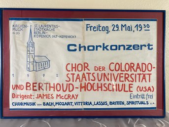 Poster Advertising A Choral Concert In Berlin By The Colorado State University & Berthoud High School Choirs