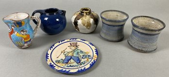 Miscellaneous Ceramic Or Pottery Pieces Including A Small Plate, Creamers & More