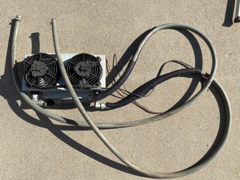 Heavy Duty Derale Dual Transmission Oil Cooling Fan With Hoses From A 2008 Chevrolet Duramax