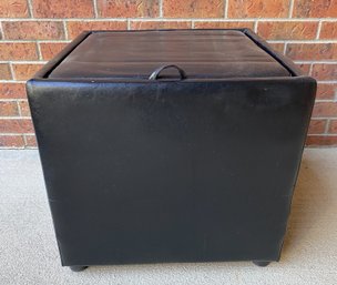 Cool Black Footstool Or Ottoman With Built In Storage & A Tray