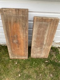 Two Sturdy Pieces Of Wooden Butcher Block