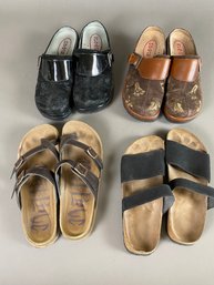 Lot Of Ladies Klogs, Birkenstock, And Mad Love Shoes Size 36-37