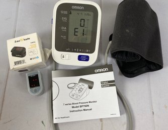 Ormon 7 Series Blood Pressure Monitor Model BP760N & Zacurate Finger Pulse Oximeter Model 500DL