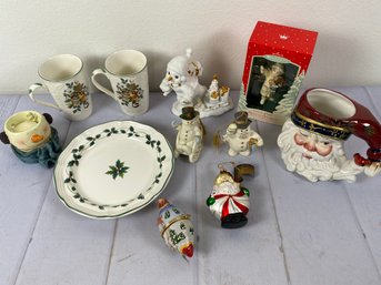 Jolly Collection Of Christmas Ornaments And Decor Including Lenox Snowmen & Hallmark Keepsake