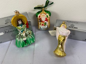 Exceptional Polonaise Collection Kurt Adler Ornaments Of Scarlet O'Hara & Marilyn Monroe & Waterford Santa