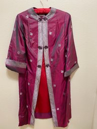 Beautiful Gown Or Robe From Samtani's Clothing, Hong Kong With Frog Hook & Eye Closure