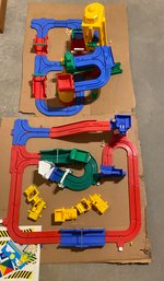 Vintage Big Loader Truck And Car Track Toy