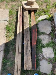 Miscellaneous Architectural Salvage Including Two Vintage Or Antique Beams And An Unknown Wooden Item