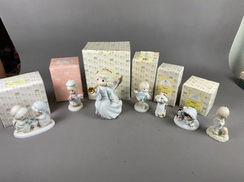 Precious Moments Figurines By Ensesco, Christmas, Angels, Alaska, Puppies, Friendship, Tea, Roller Skating