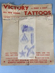 World War II Penny A Sheet Victory Temporary Tattoos 1943