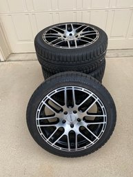 Set Of 4 Champiro WinterPro HP Tires On Nice Petrol Chrome And Black Wheels