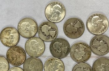 24 US Silver Quarters Dated 1940s Thru 1963, Some With D Mint Mark