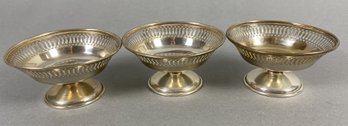 Three Monogrammed Sterling Silver Footed Dishes